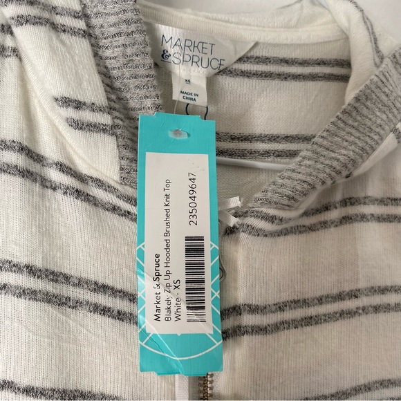 Market & Spruce Striped Zip Up Hooded Knit Sweater NWT - Picture 9 of 10